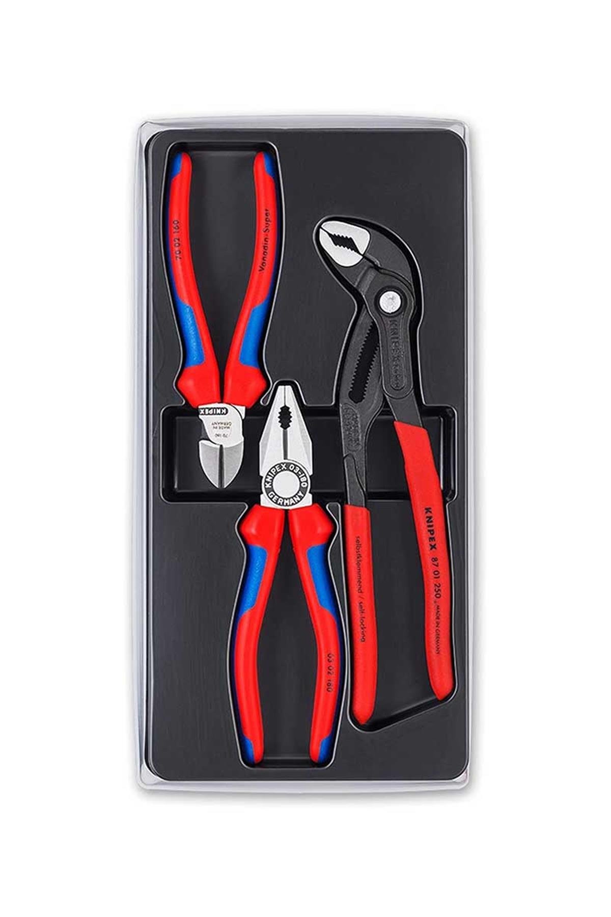 Knipex Kombine Pense + Yan Keski + Fort Pense Seti