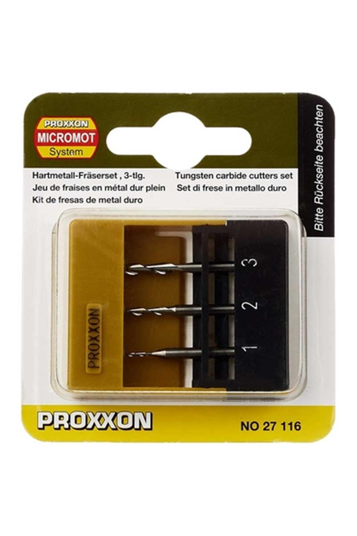 Proxxon 27116 Üçlü Tungsten Freze Uç Seti