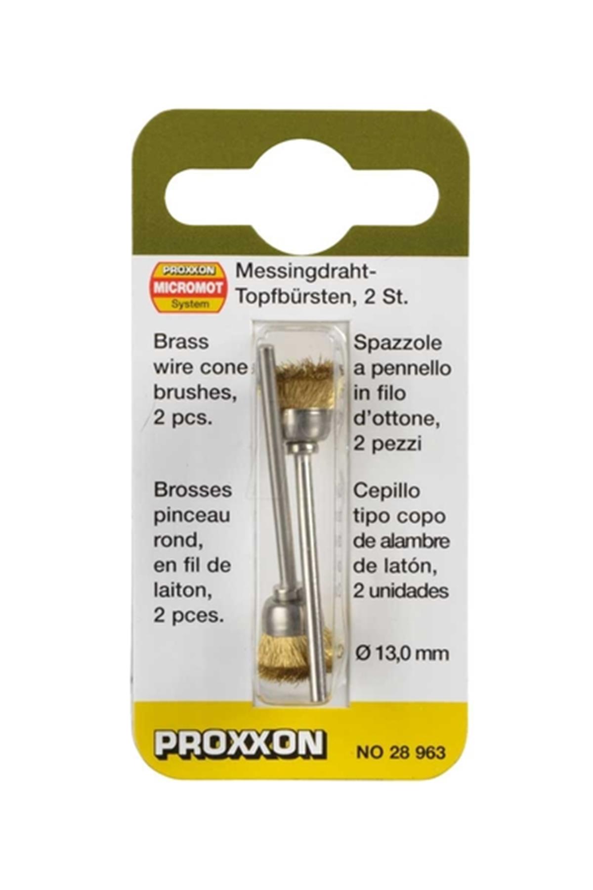 Proxxon 28963 Pimli Sarı Tel Fırça 13 mm 2'li