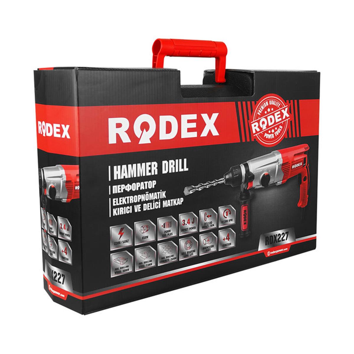 Rodex RDX227 850W Elektropnömatik Kırıcı Delici Matkap