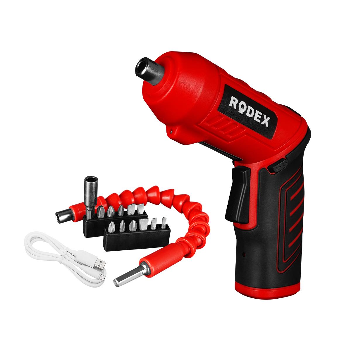 Rodex RDX3085 Akülü Tornavida 6,35 mm 210RPM 2.5nm 3.6V 1.5Ah Blister Ve Aksesuarlı 
