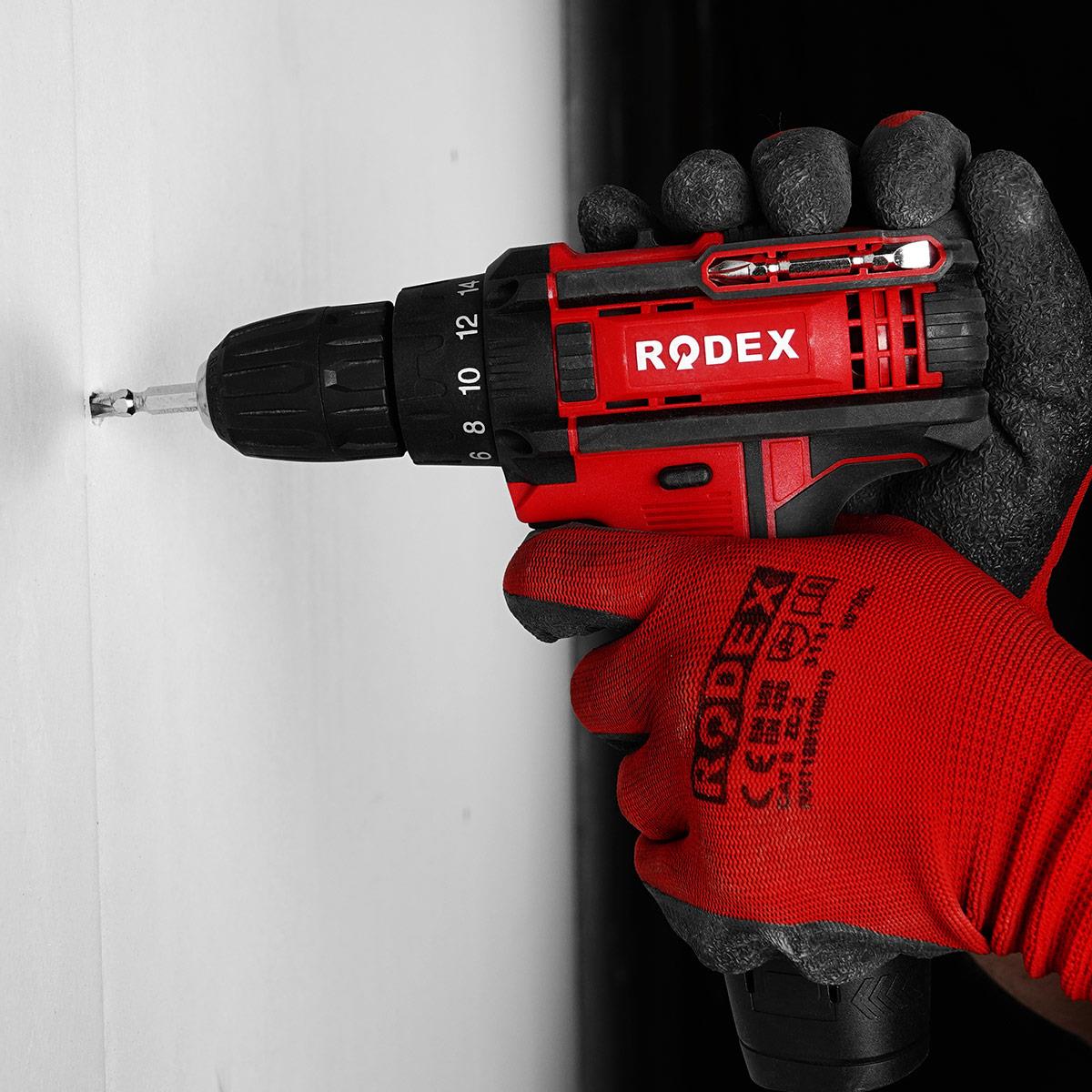 Rodex RDX3321 Akülü Vidalama ve Delme Makinesi 10 mm 0-350/0-1350RPM 2X Li-Ion 12V