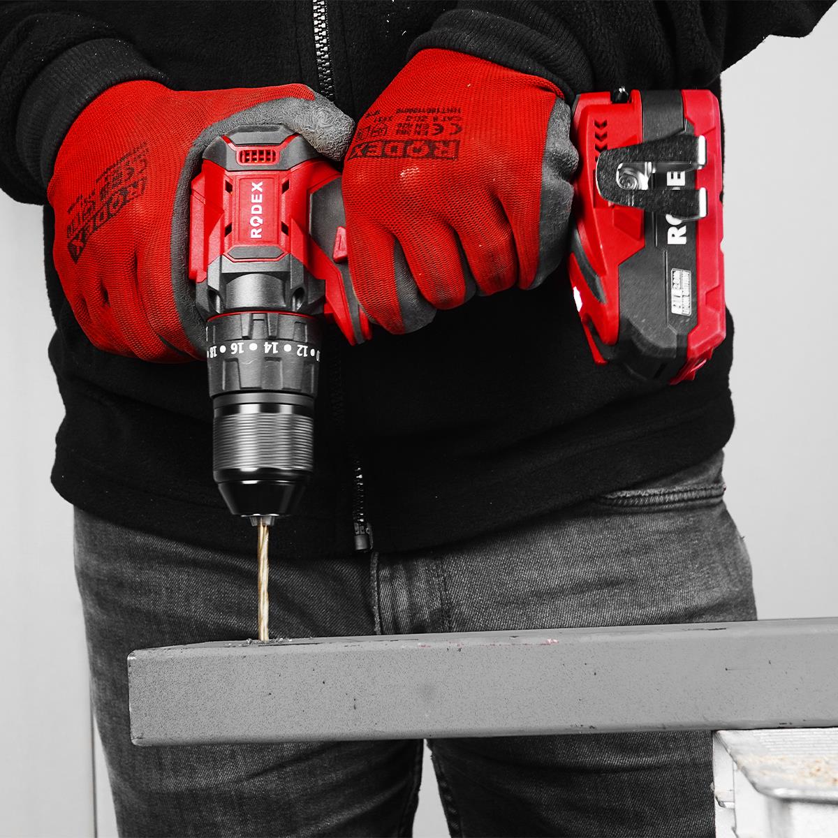 Rodex RDX3404 Akülü Matkap 13 mm 0-350/0-1350Rpm 45nm 2X Li-On 21V/2 2 Vites BMC Aksesuar