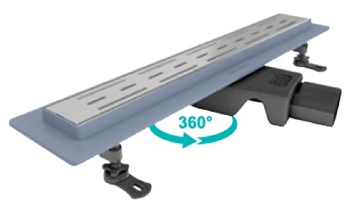 Valtemo Starline Base Plastik Duş Kanalı-Çizgi Yan Çıkış