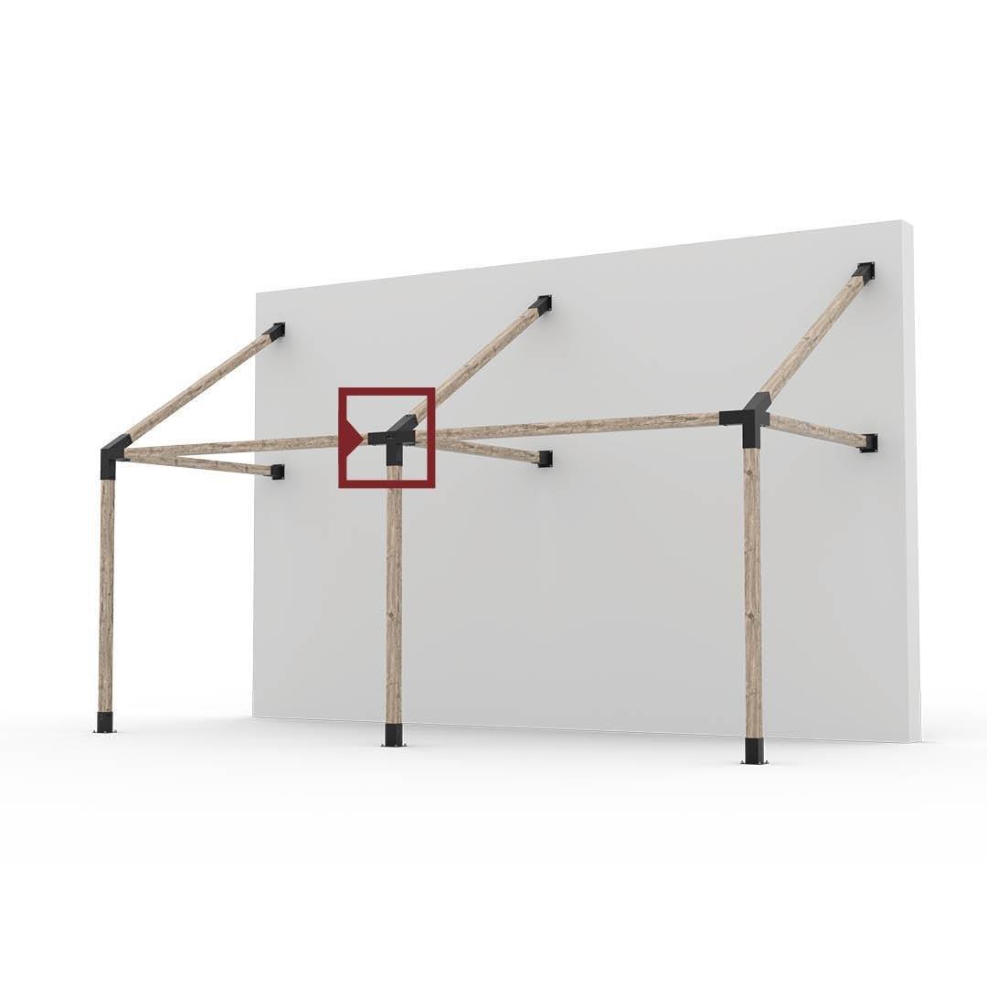 Venina Home 9x9 Ahşap Kirişler İçin +30 5 Kollu Pergola Çatı Kenar Orta Braketi