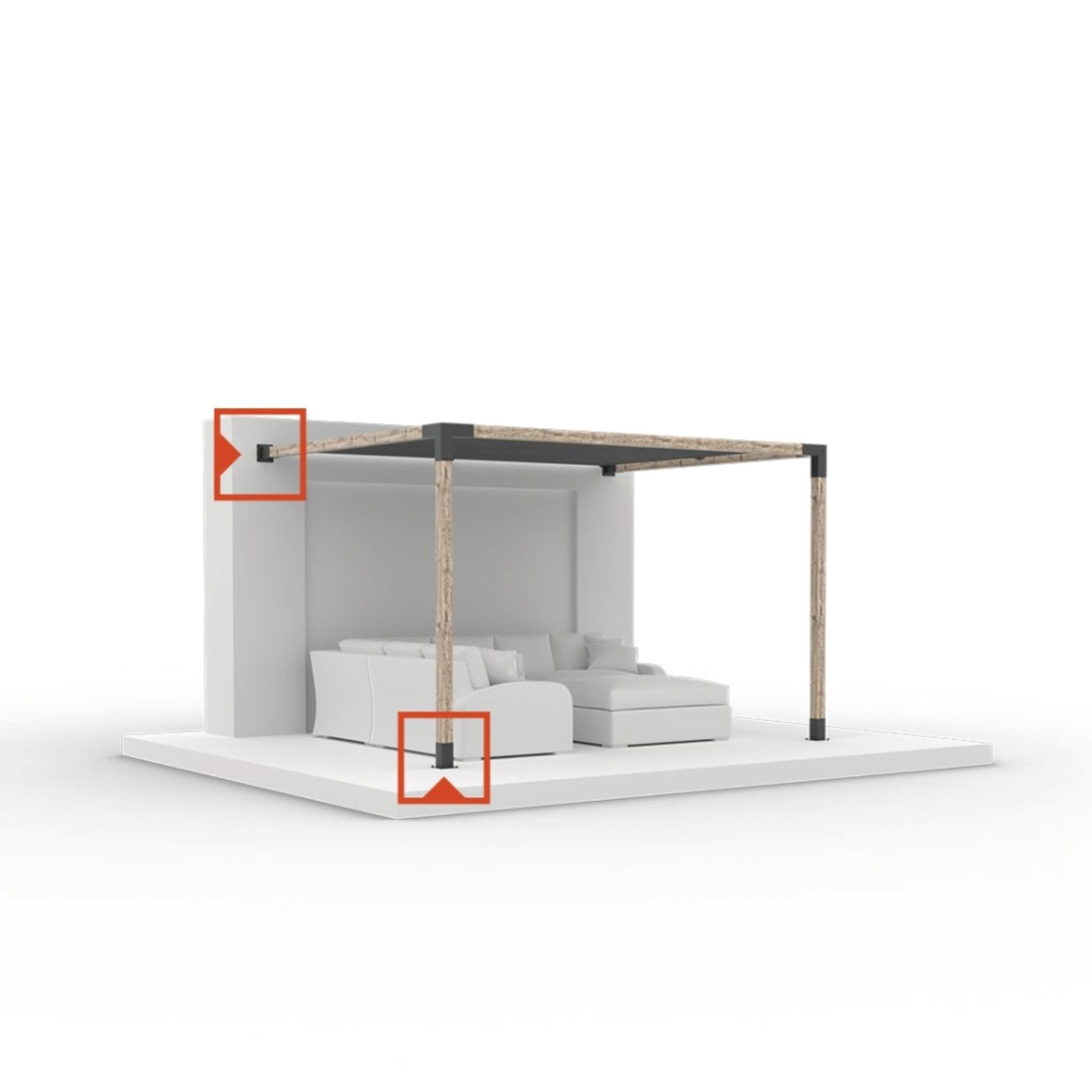 Venina Home 9x9 Ahşap Kolonlar için Pergola Yer ve Duvara Montaj Braketi