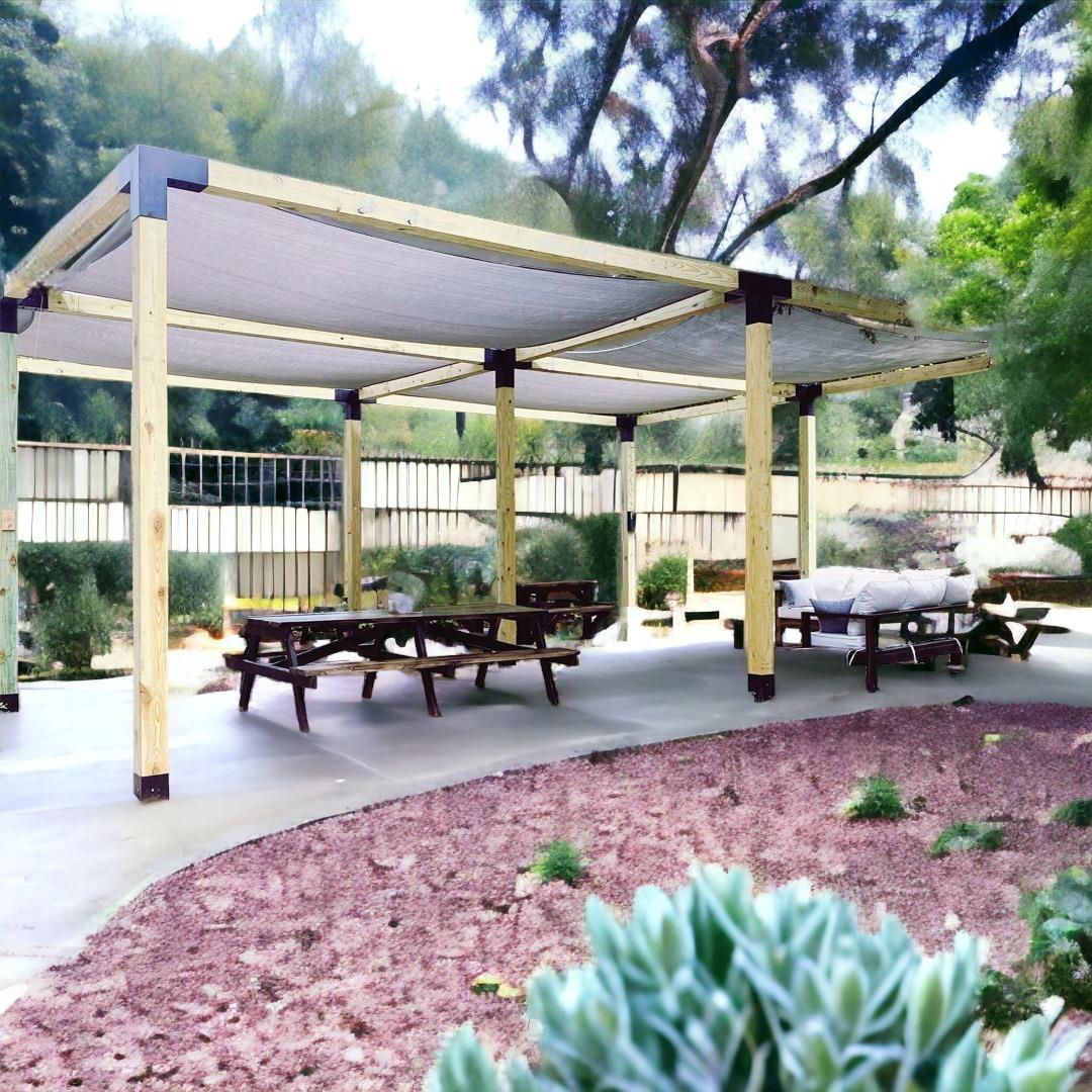 Venina Home Ahşap Dört Bölümlü Gölgelikli Pergole VHD1000