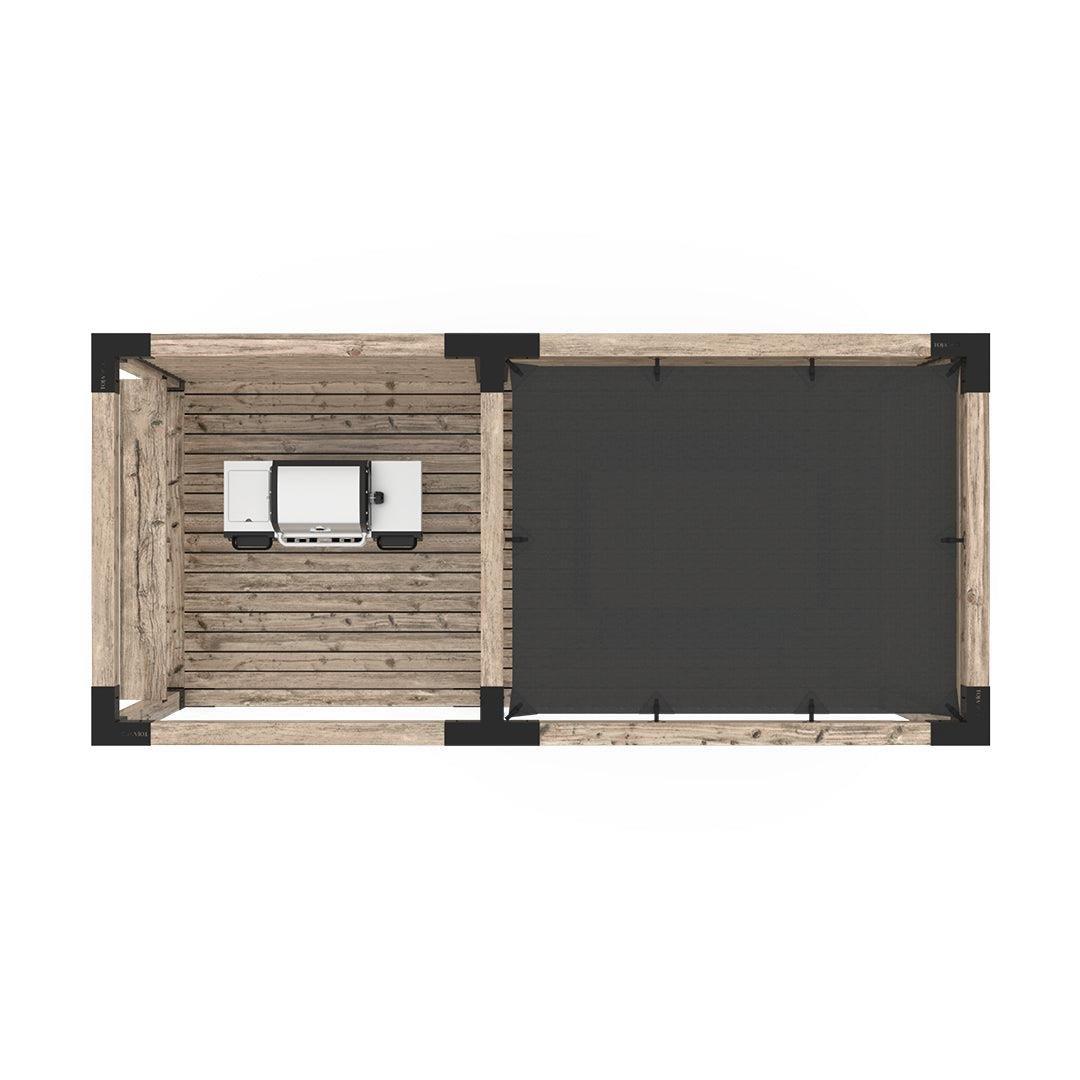 Venina Home Çift Bölümlü Gölgelikli Düz Tabanlı Barbekü Pergole VHPP1003