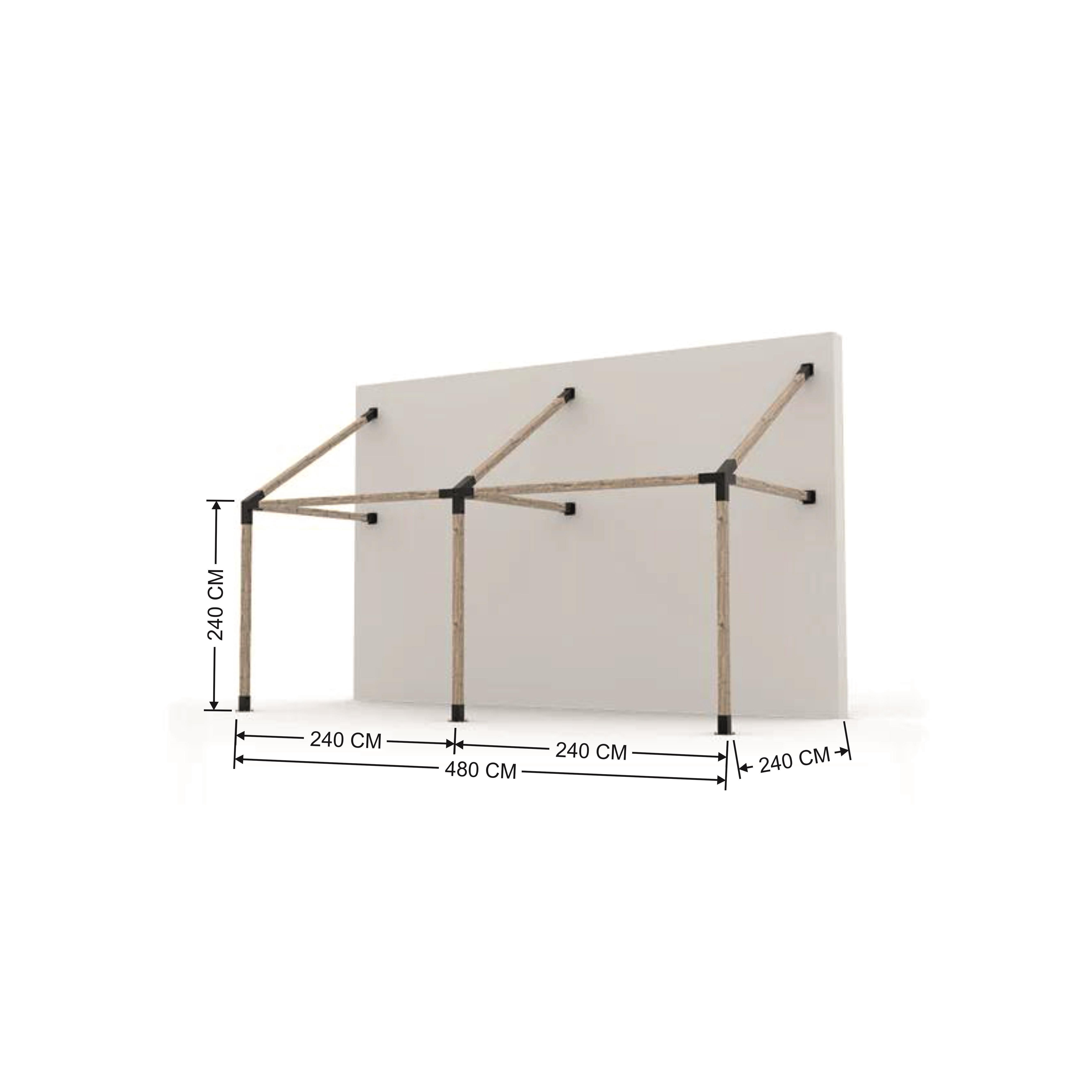 Venina Home Duvardan Çatılı Çift Bölümlü Pergole VHPD100