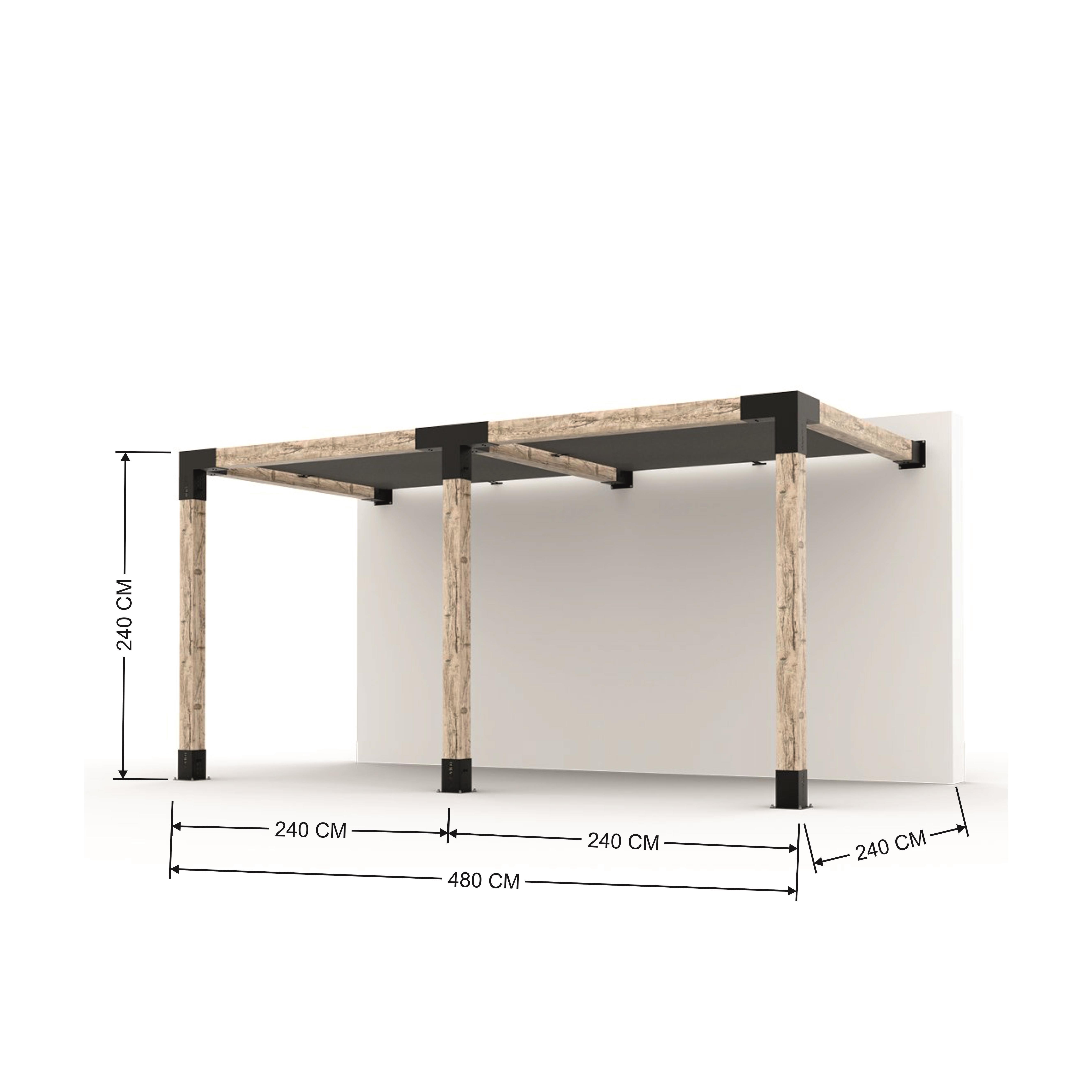 Venina Home Duvardan İki Bölümlü Gölgelikli Pergole VHPD102