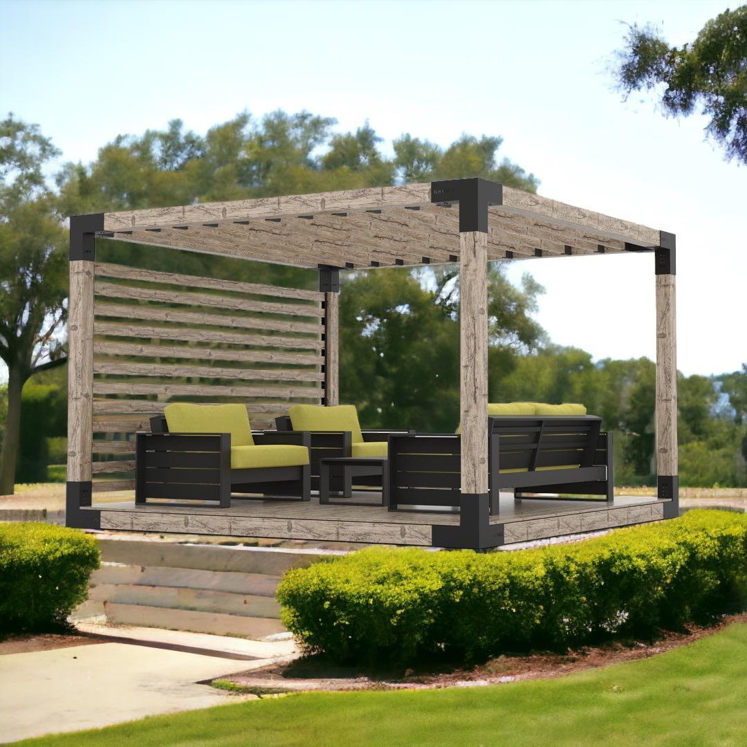 Venina Home Tekli Platformlu Ahşap Gölgelikli Pergole VHPP1004