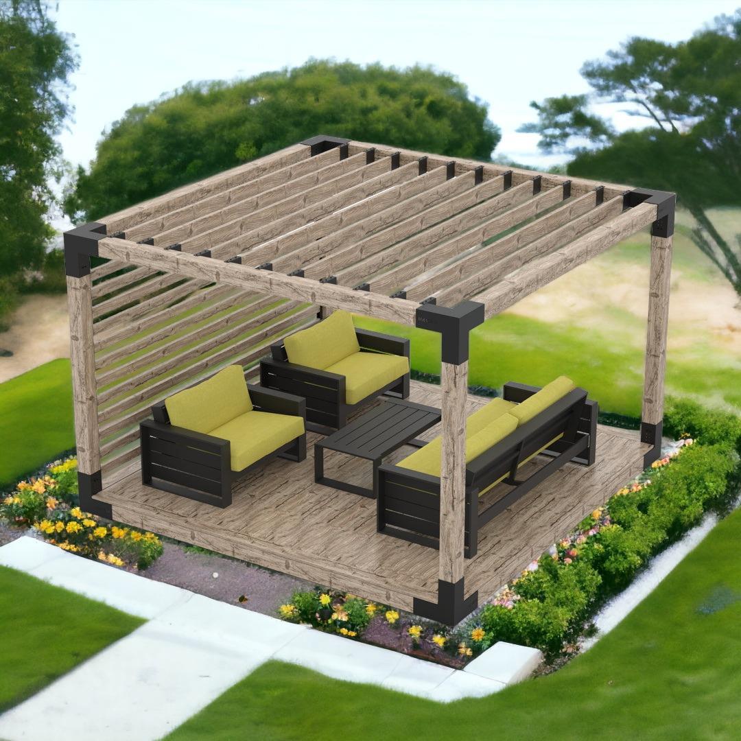 Venina Home Tekli Platformlu Ahşap Gölgelikli Pergole VHPP1004