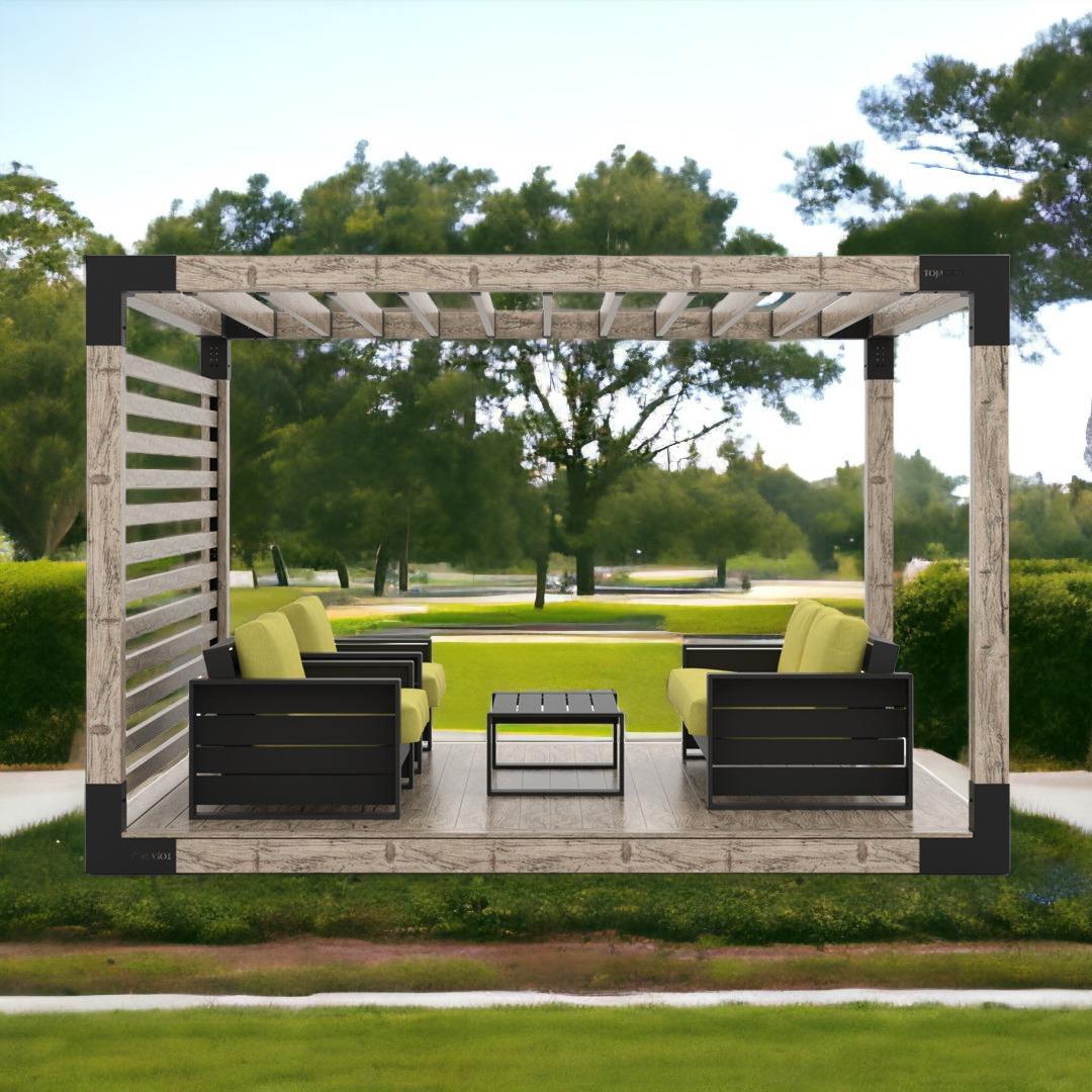 Venina Home Tekli Platformlu Ahşap Gölgelikli Pergole VHPP1004