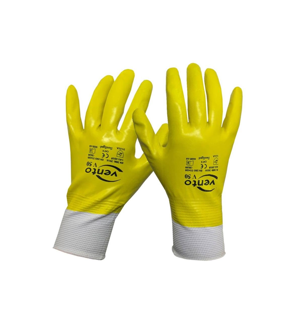 Vento V50 Tam Kaplı Nitril Polyester Eldiven 10 