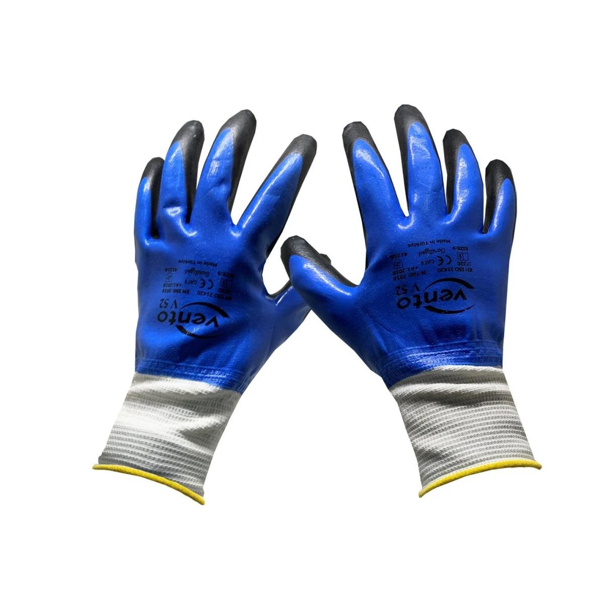 Vento V52 Tam Kaplı Nitril Polyester Eldiven 10 
