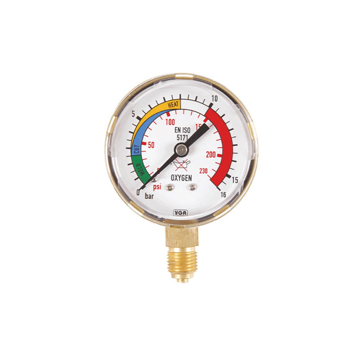 Yıldız 51016 Basınç Göstergesi Oksijen Çıkış 0-16 Bar Q63