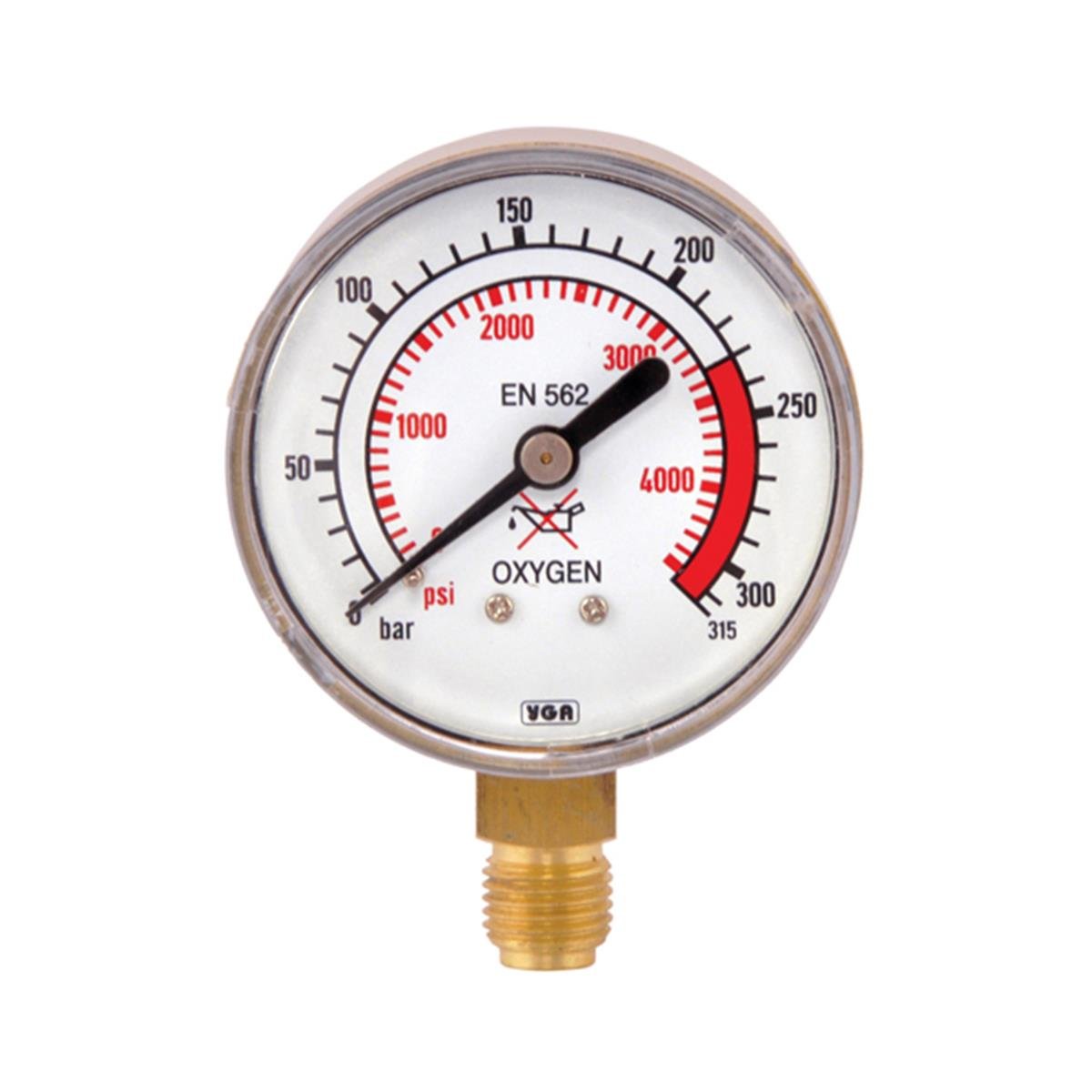 Yıldız 51315 Basınç Göstergesi Oksijen Giriş 0-315 Bar Q63