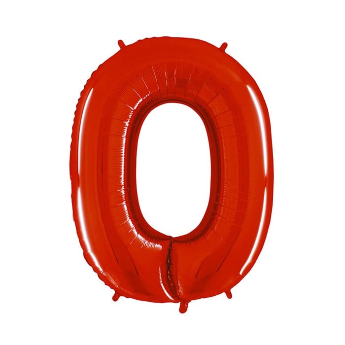 0 Rakam Kırmızı Folyo Balon 40 cm