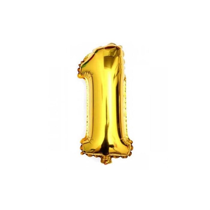 1 Rakam Altın Folyo Balon 40 cm