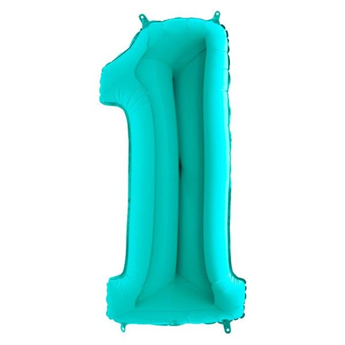 1 Rakam Turkuaz Folyo Balon - 1 Metre