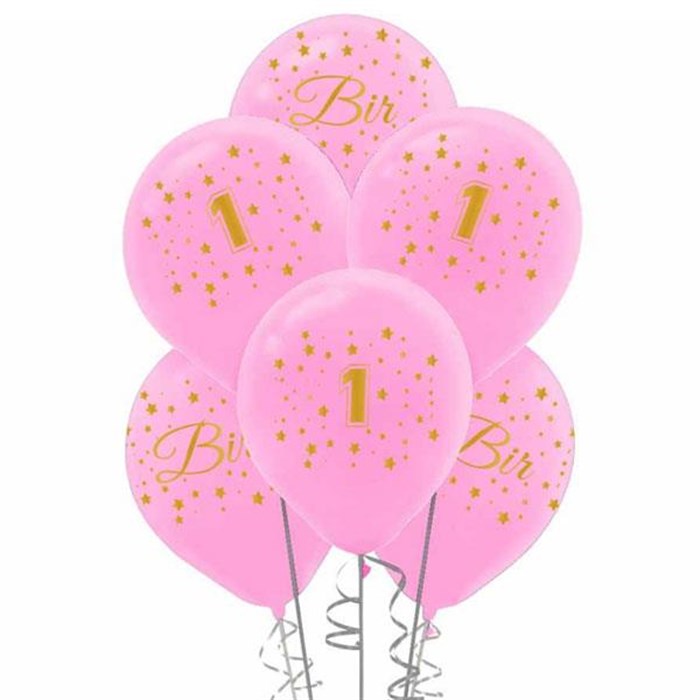 1 Yaş Pembe Balon - 10 Adet