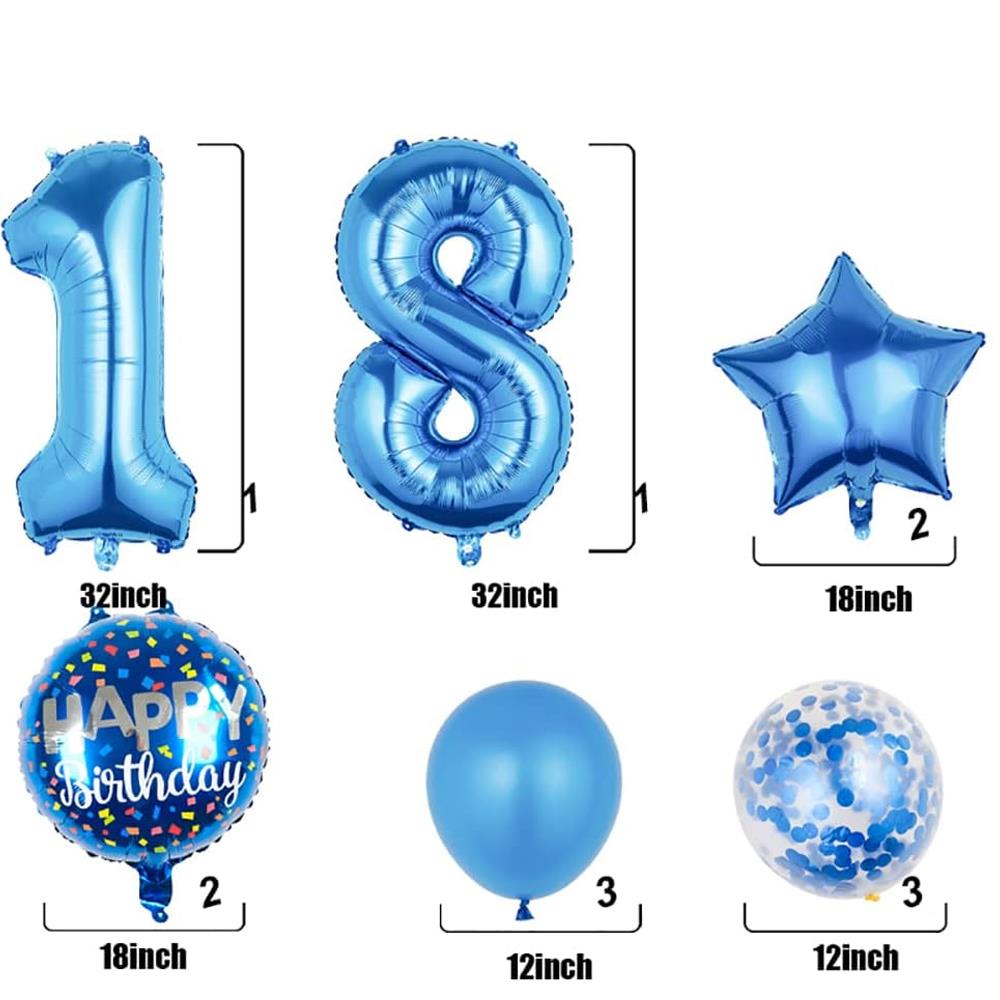 18 Yaş Mavi Balon Seti