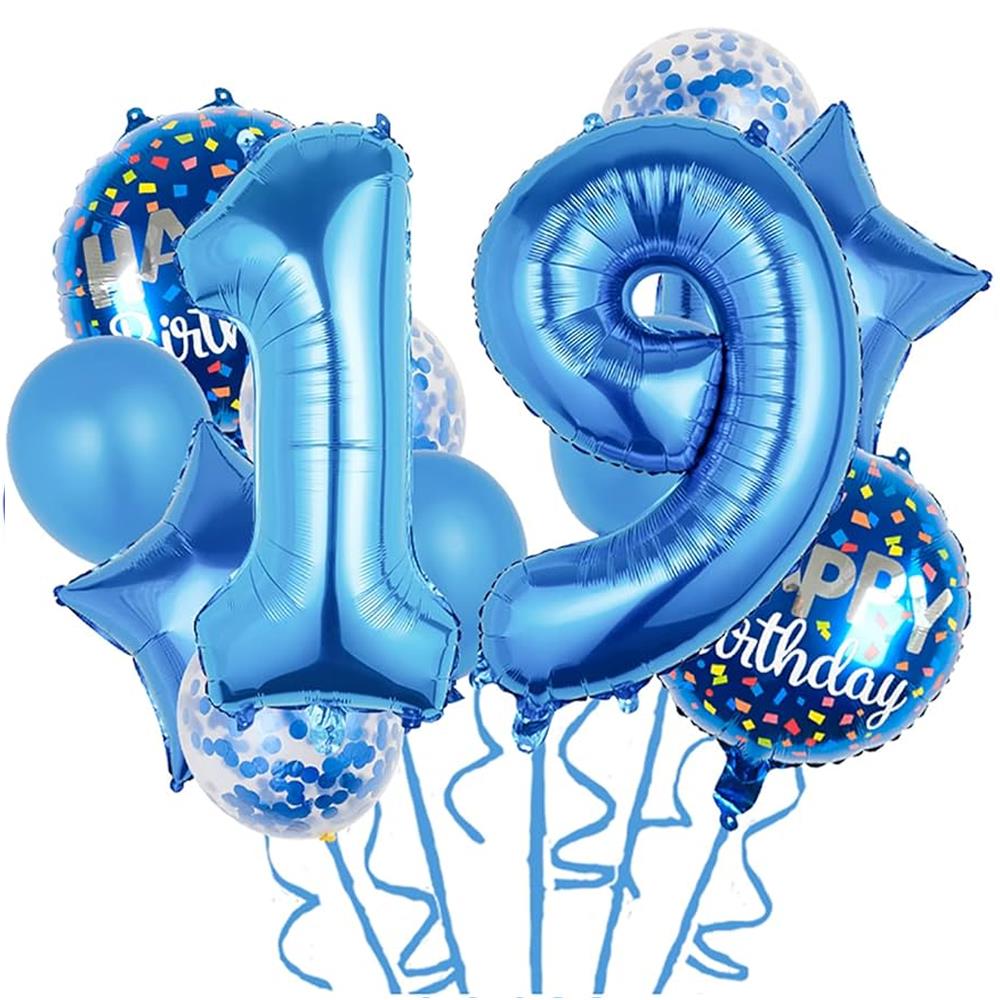 19 Yaş Mavi Balon Seti