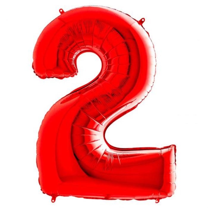 2 Rakam Kırmızı Folyo Balon - 1 Metre