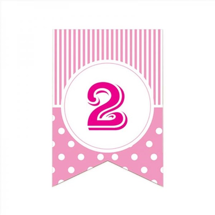 2 Rakam Puantiyeli Pembe Afiş