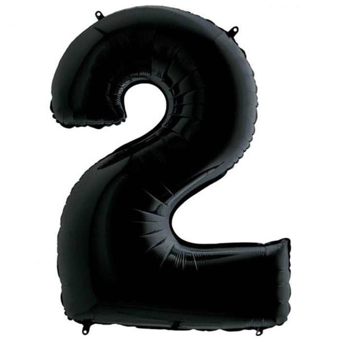 2 Rakam Siyah Folyo Balon - 1 Metre