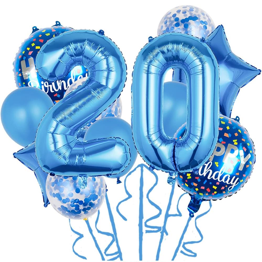 20 Yaş Mavi Balon Seti