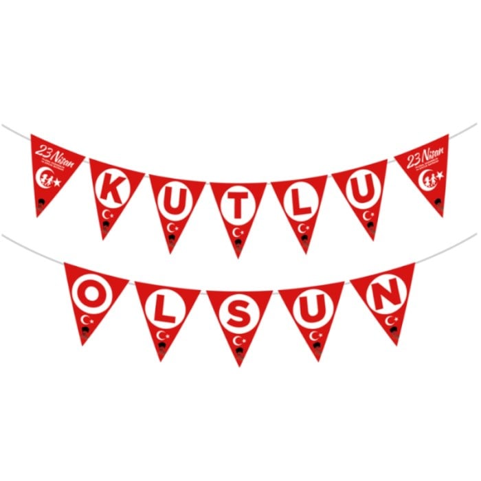 23 Nisan Temalı Kutlu Olsun Flama