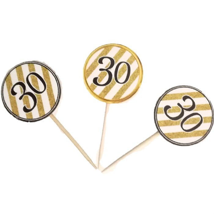 30 Yaş Temalı Kürdan Süs 20 Adet