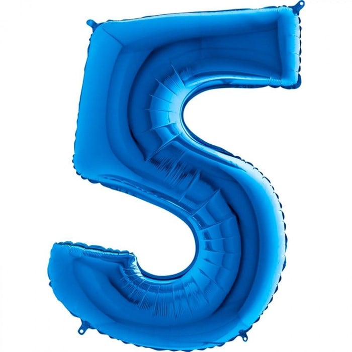 5 Rakam Mavi Folyo Balon 1 Metre