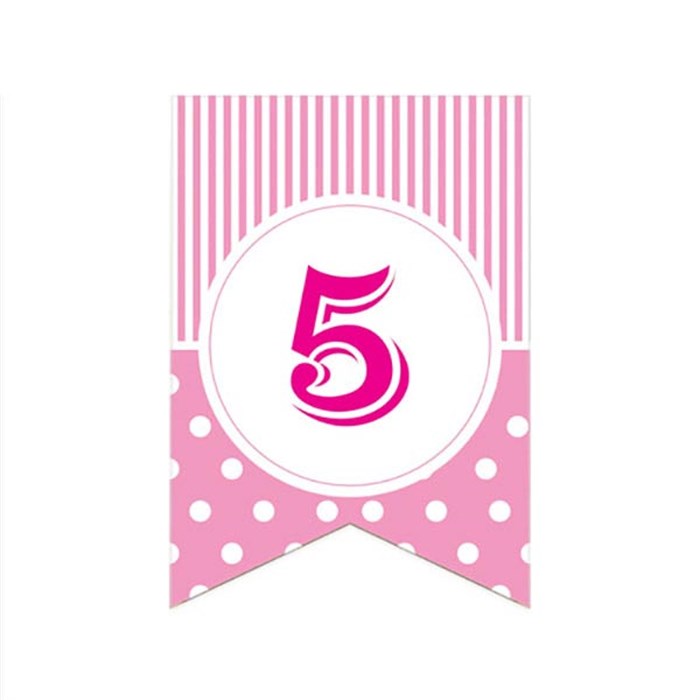5 Rakam Puantiyeli Pembe Afiş