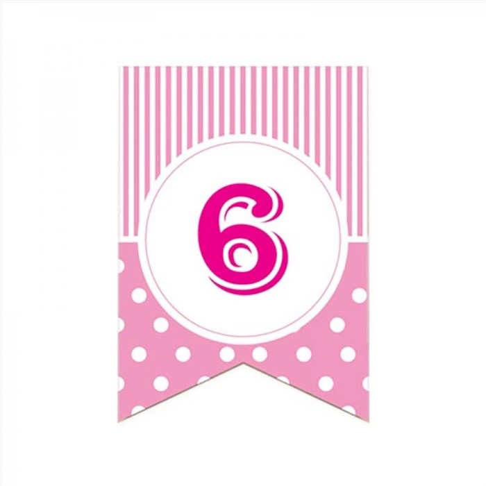 6 Rakam Puantiyeli Pembe Afiş
