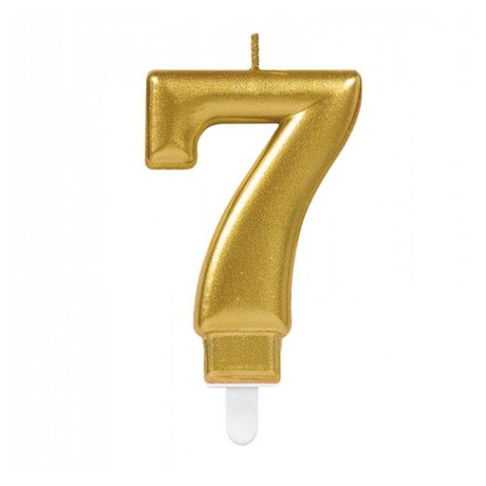 7 Yaş Rakam Işıltılı Gold Mum