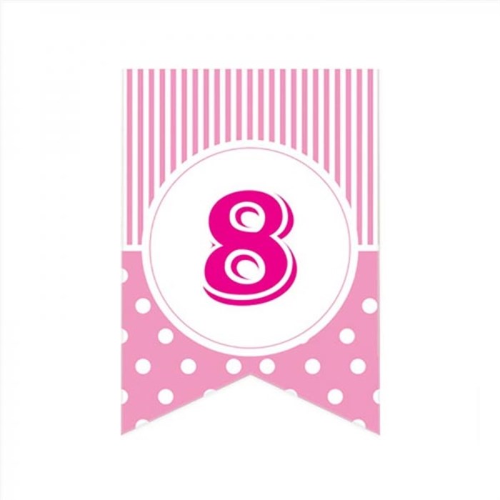 8 Rakam Puantiyeli Pembe Afiş