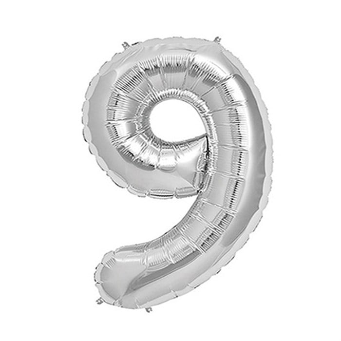 9 Rakam Folyo Balon Gümüş 1 Metre