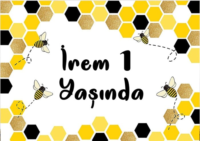 Arı Konsepti Branda Afiş - 2 Boy Seçenekli