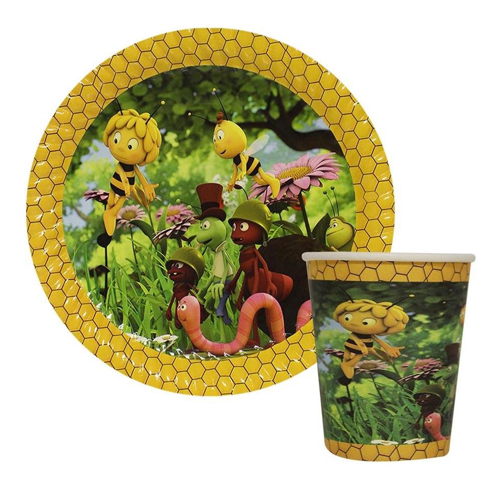 Arı Maya Temalı Tabak Bardak Seti 8 Adet