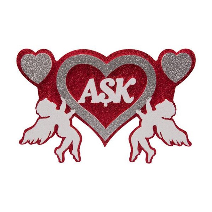 Aşk Yazılı Melekli Strafor Süs