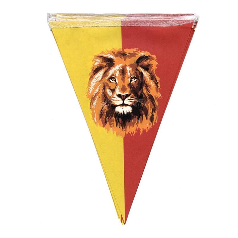 Aslan Temalı Sarı Kırmızı Flama