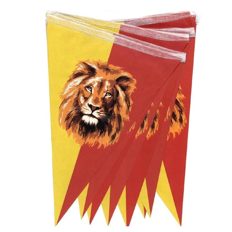 Aslan Temalı Sarı Kırmızı Flama