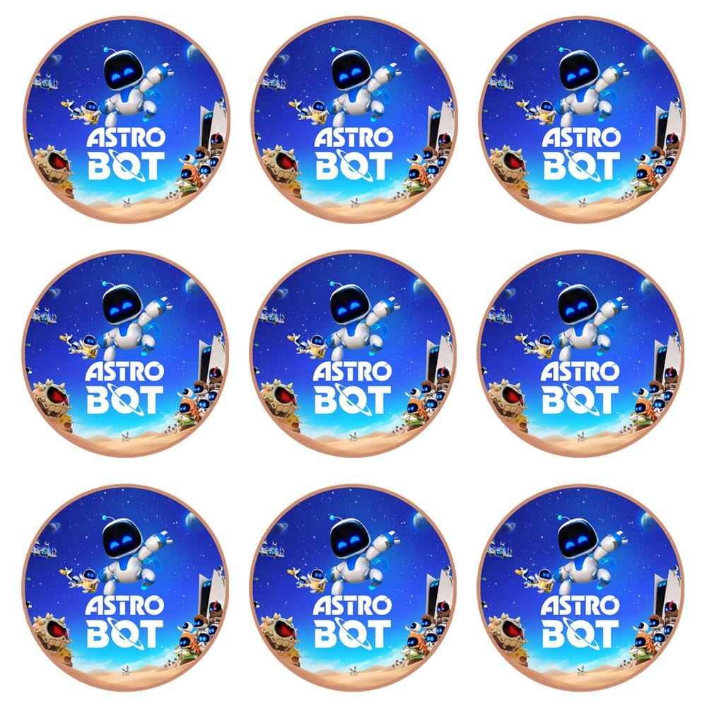 Astro Bot Temalı Etiket 10 Adet - 5 cm