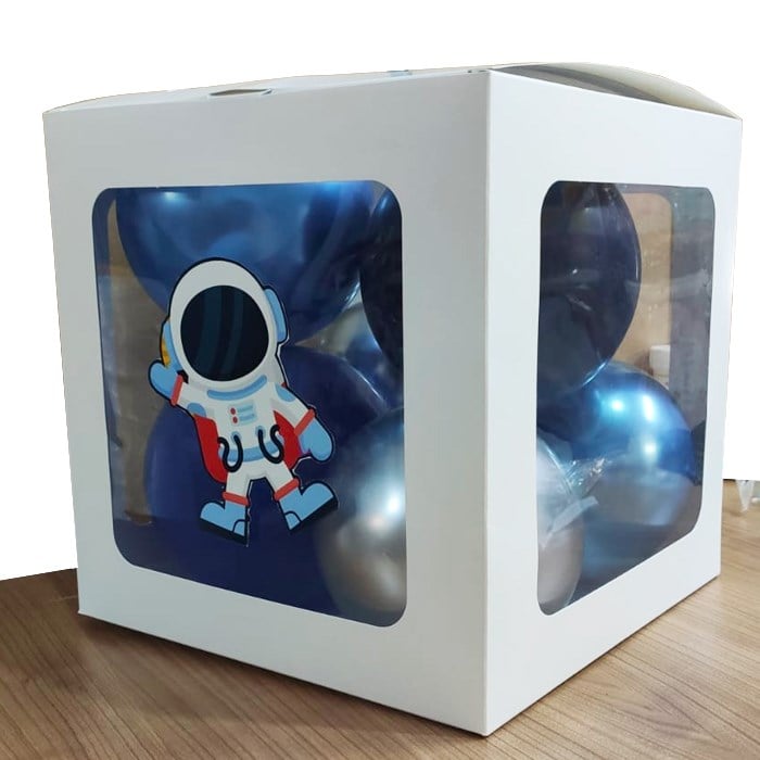 Astronot Temalı Şeffaf Kutu Seti 25 cm