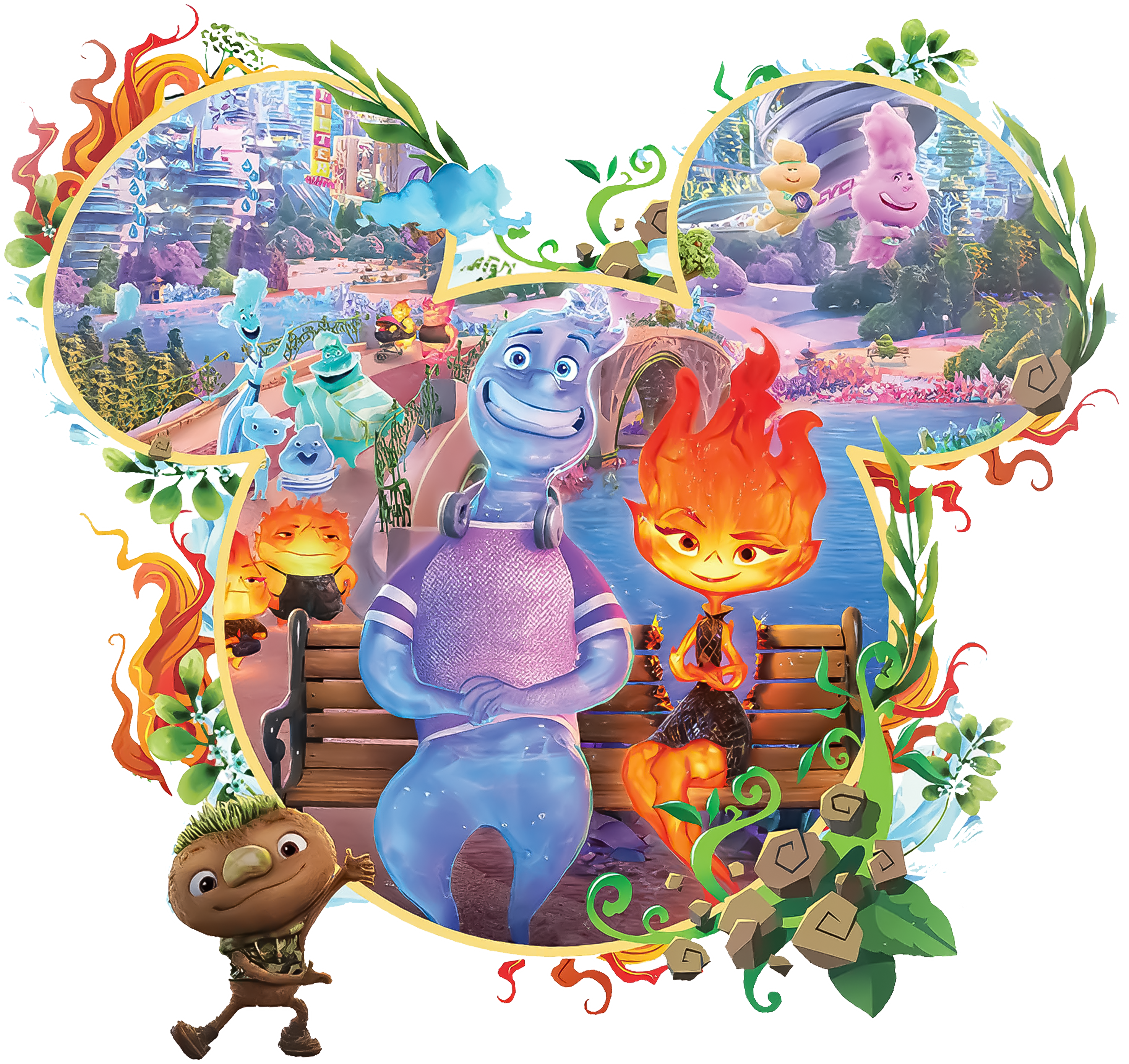 Ateş ve Su Temalı Çıkartma