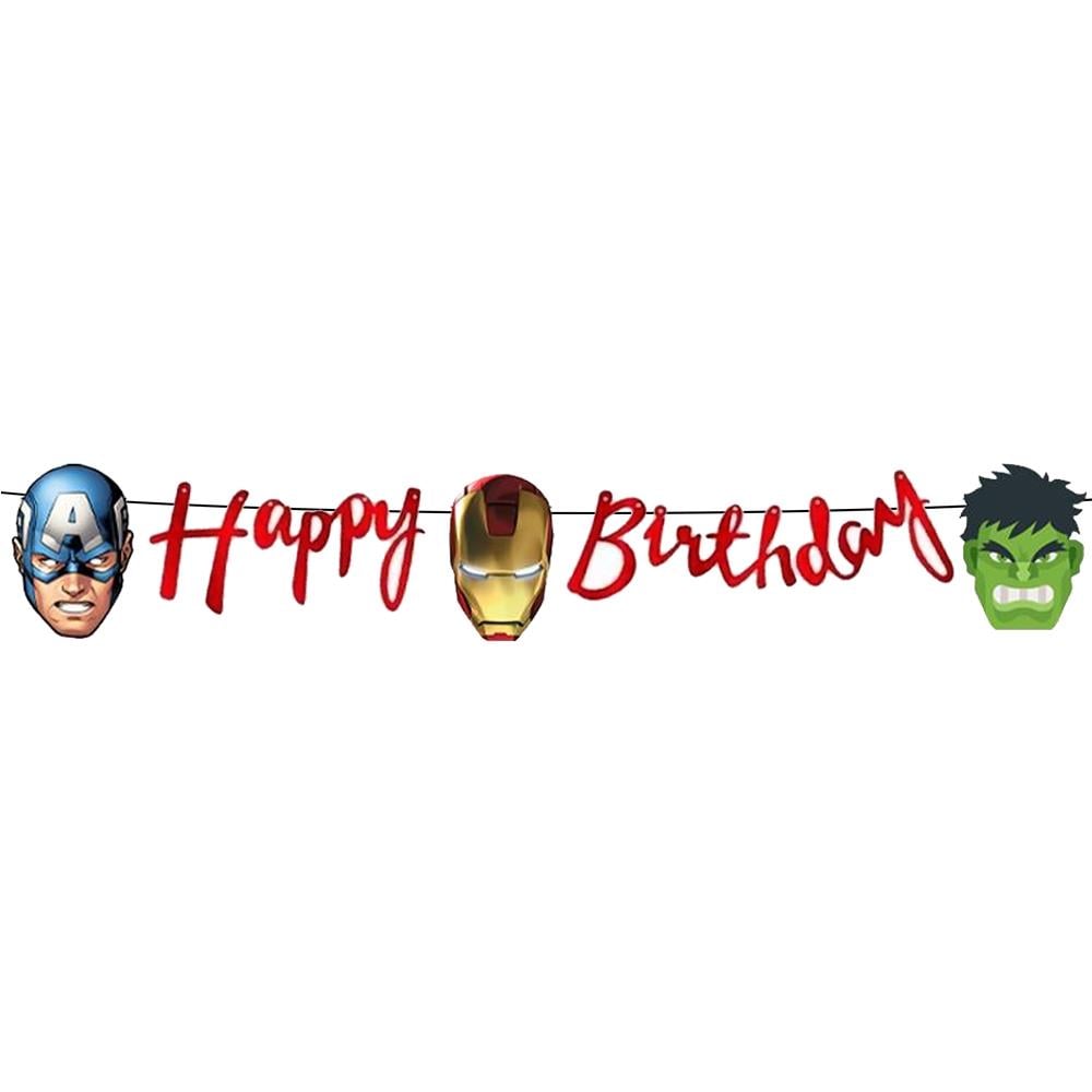 Avengers Happy Birthday Kaligrafi Banner