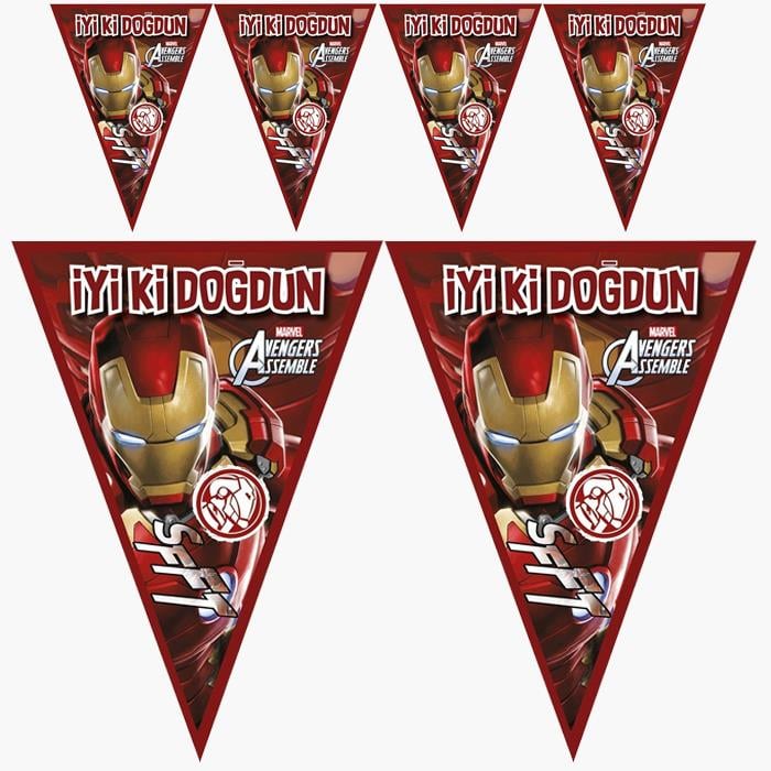 Avengers Iron Man Flama Bayrak - 2 metre