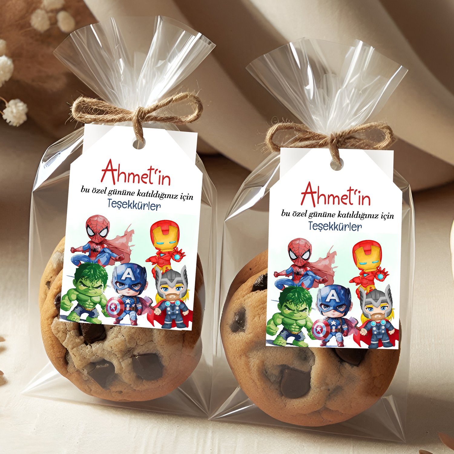 Avengers Kişiye Özel Teşekkür Kartı 8'li